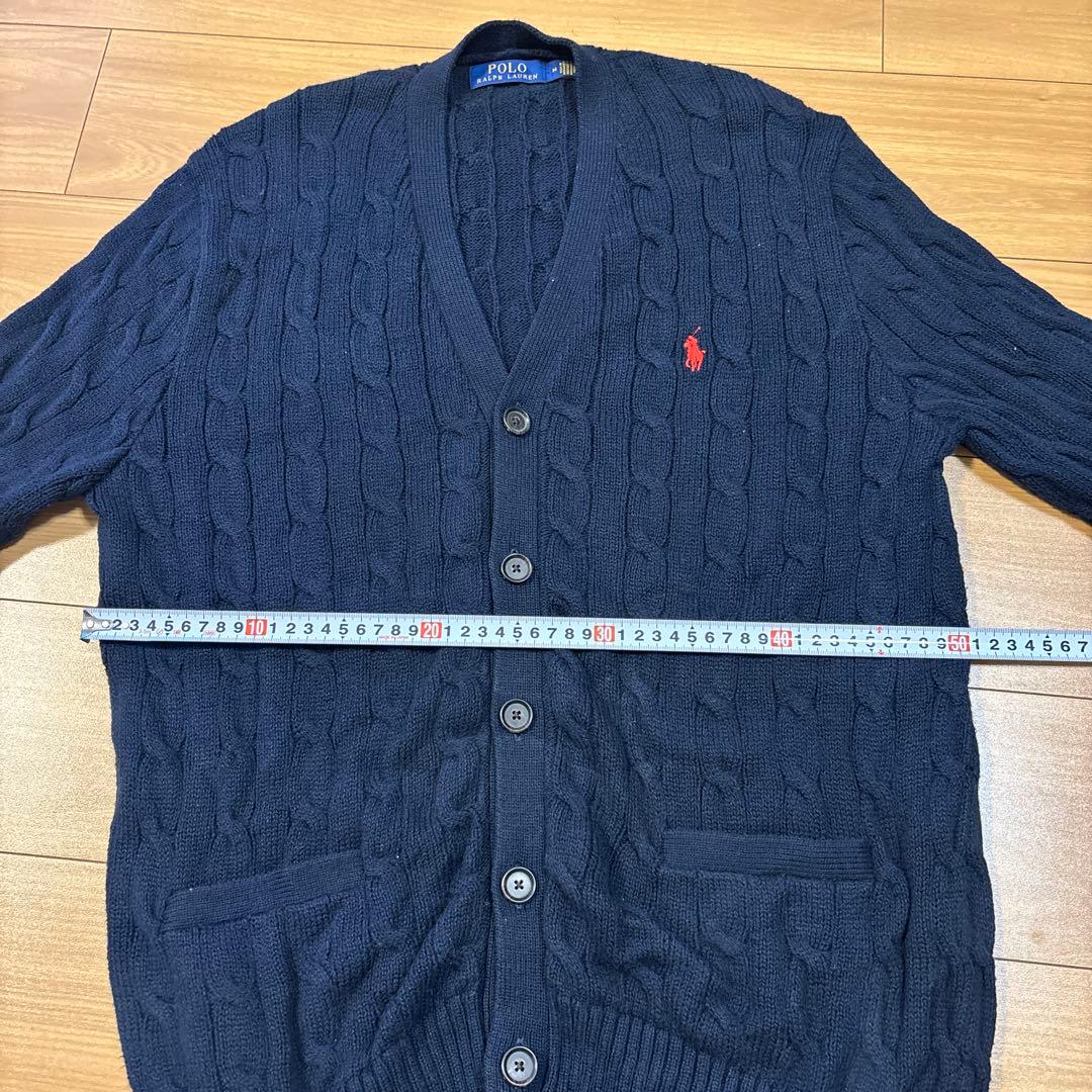 ラルフローレンケーブルニット コットン カーディガン　メンズ　Mサイズ