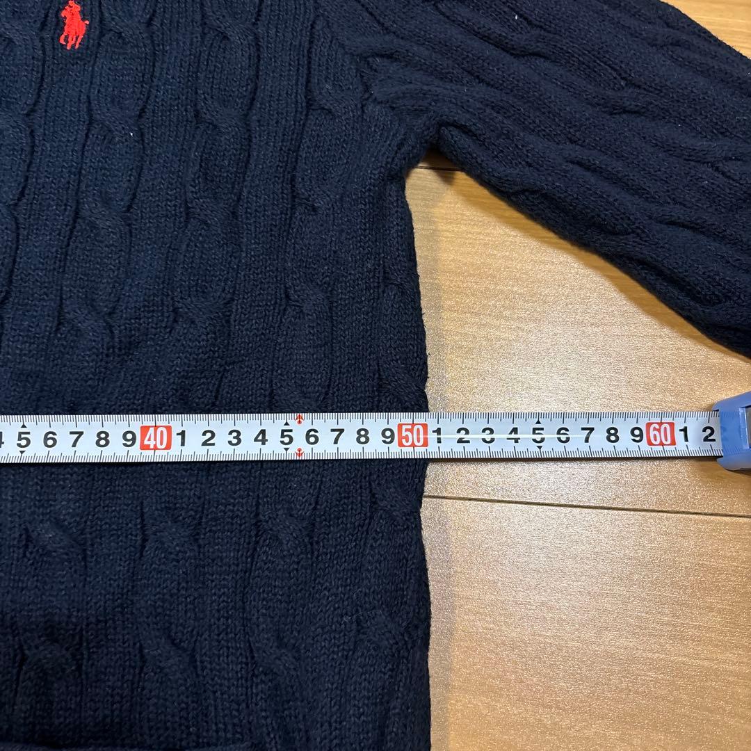 ラルフローレンケーブルニット コットン カーディガン　メンズ　Mサイズ