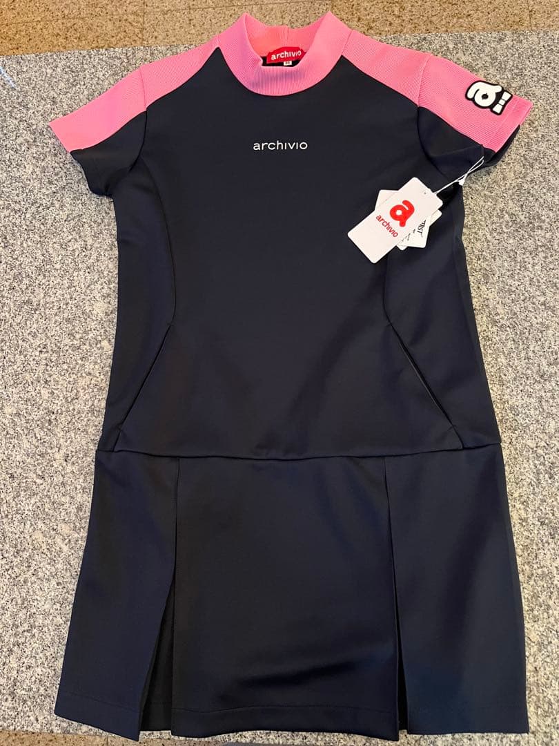 archivio レディース ゴルフ ワンピース ネイビー/ピンク