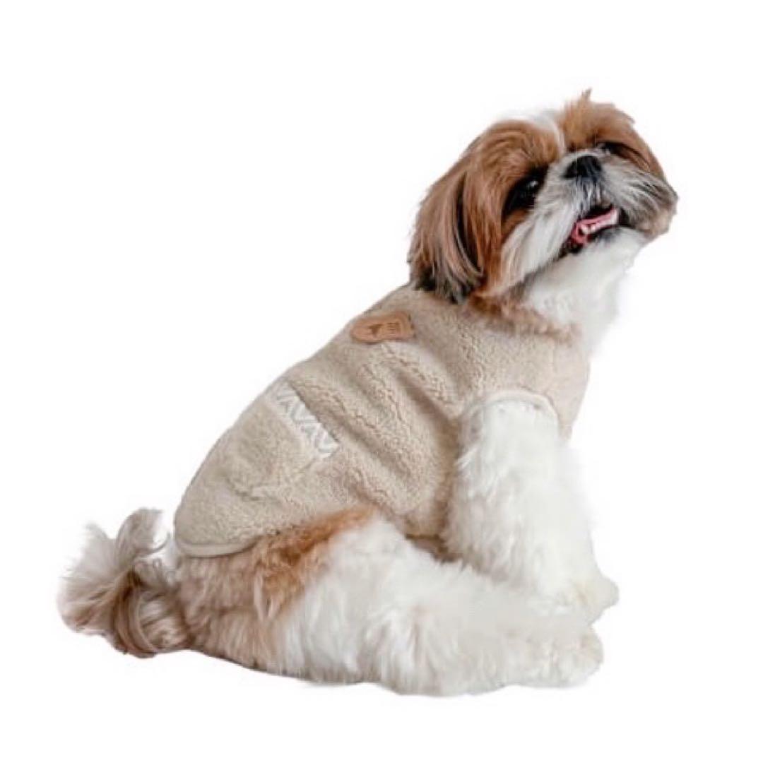 未使用に近い　ドッグデプト　エコムートンボア背中ボタンベスト　アイボリー　3L