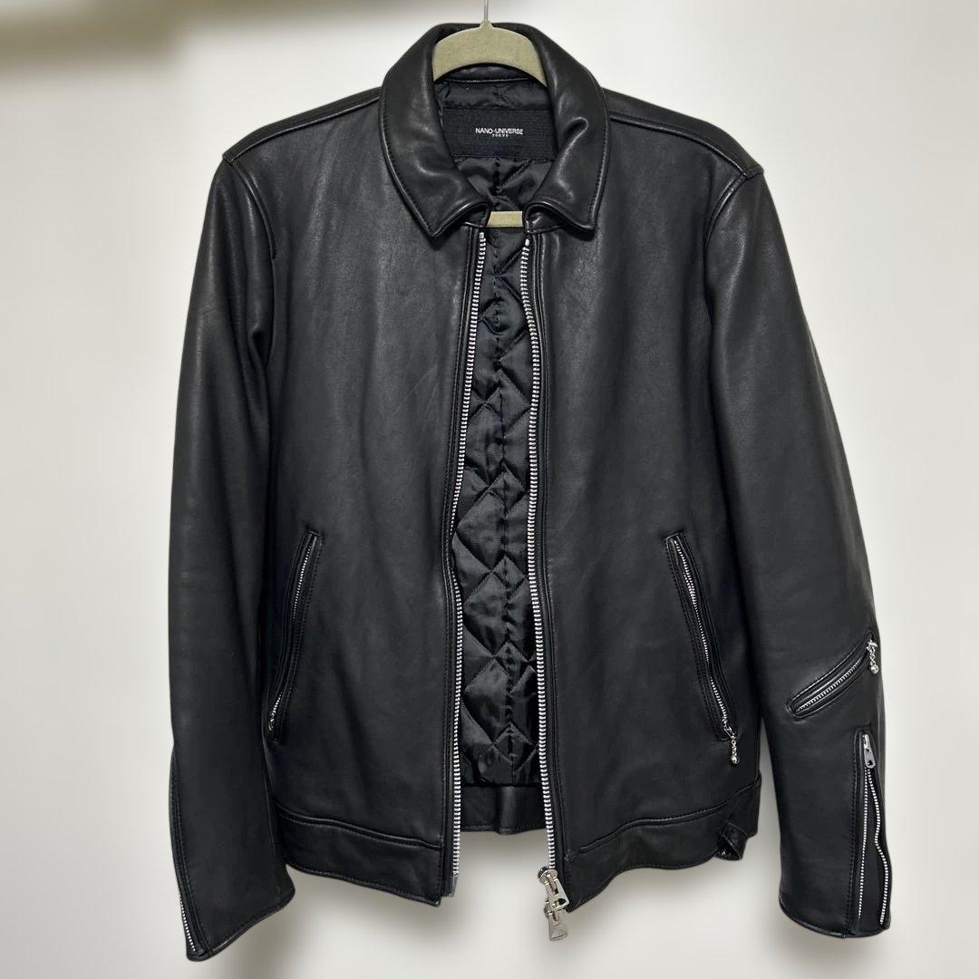 ナノユニバース　レザージャケット　シープレザー　ライダース