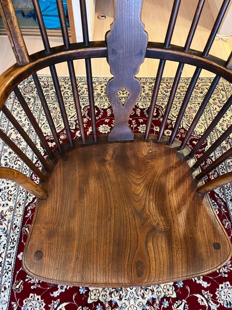 英国アンティーク ホイールバックウィンザーアームチェア