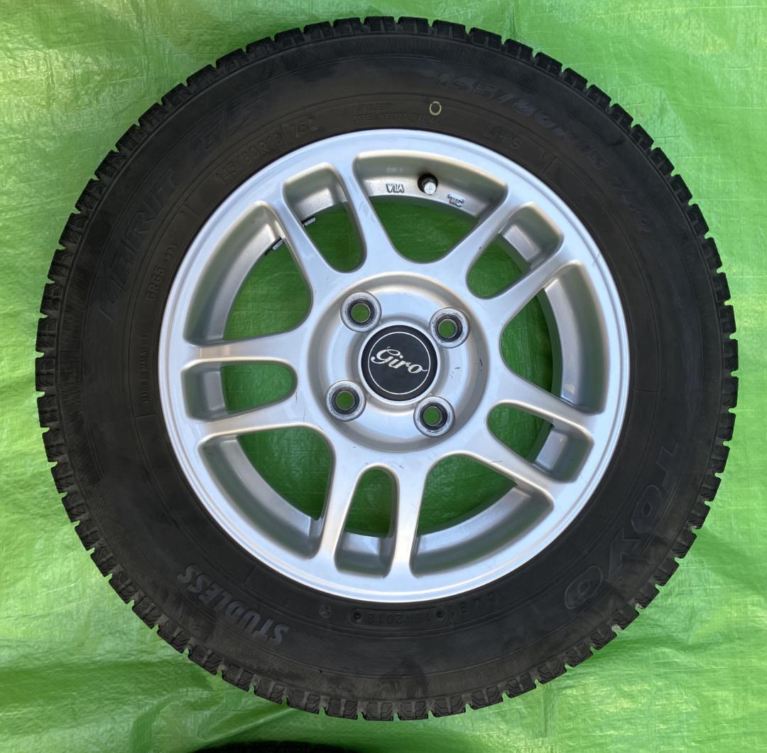 スタッドレス TOYO 145/80R13とアルミ ブリヂストン GIRO 4本