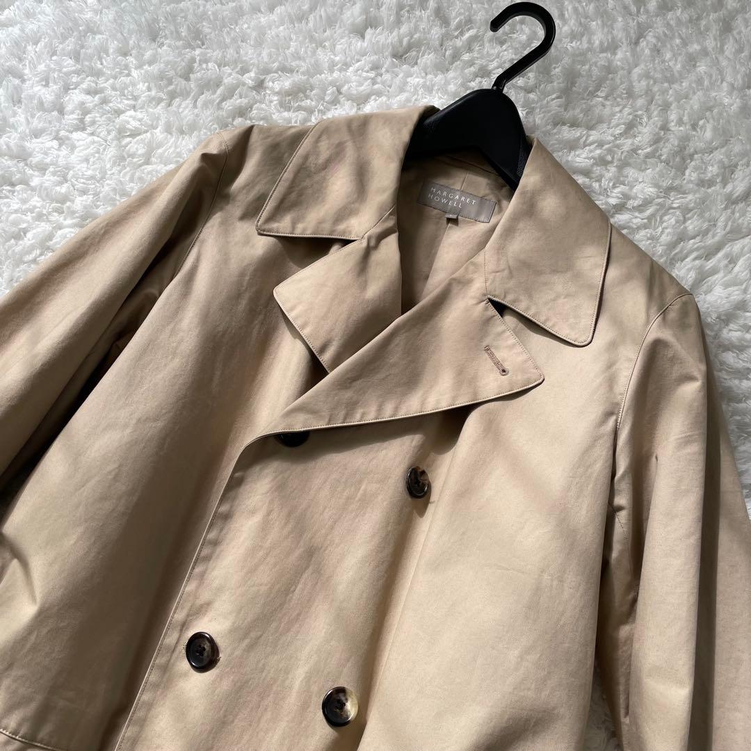 マーガレットハウエル トレンチコート L ロングコート ダブルボタン ベージュ