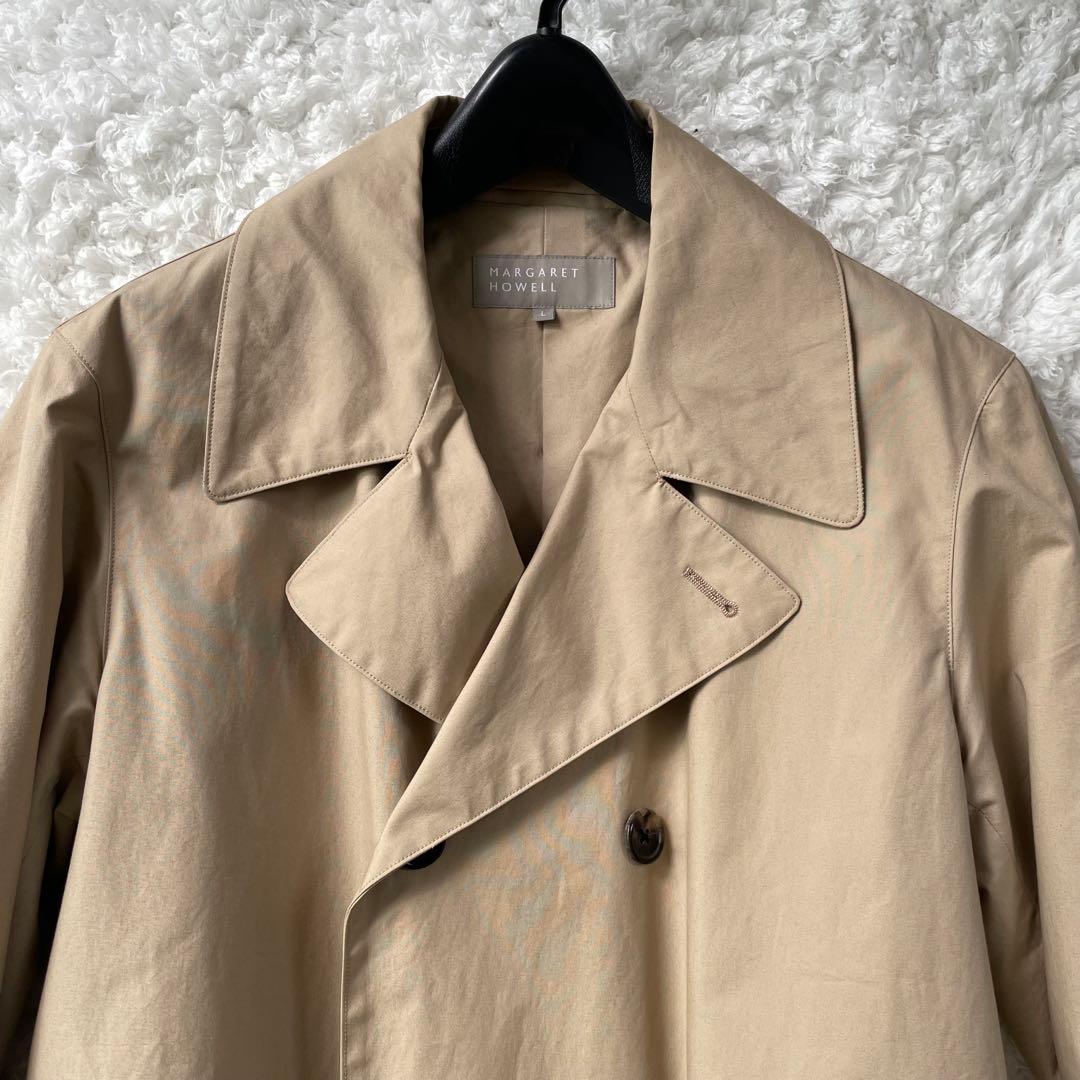 マーガレットハウエル トレンチコート L ロングコート ダブルボタン ベージュ
