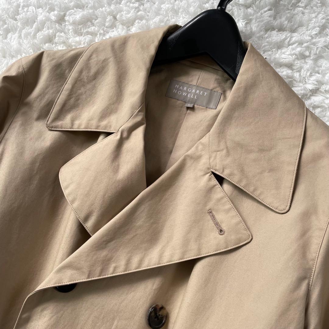 マーガレットハウエル トレンチコート L ロングコート ダブルボタン ベージュ