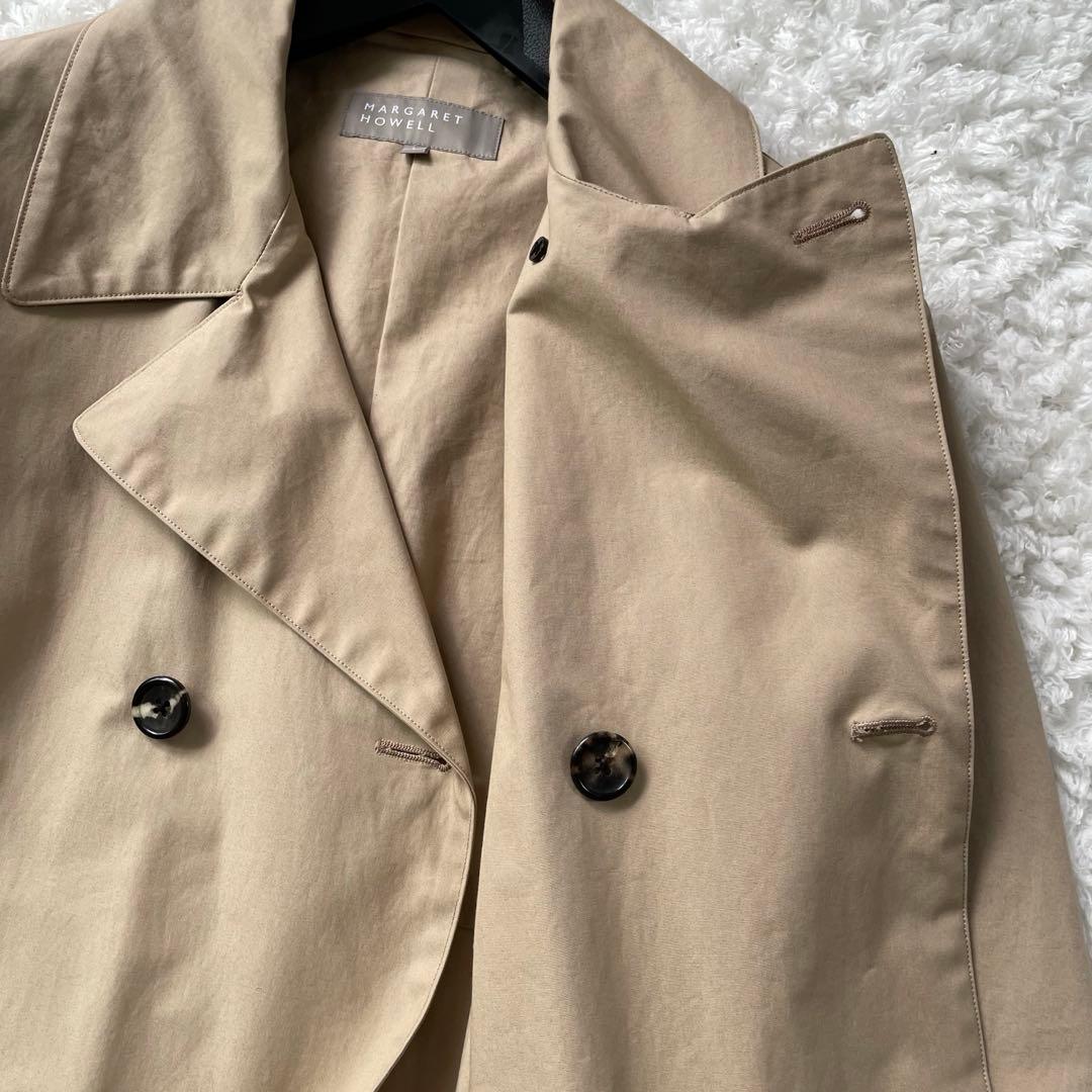 マーガレットハウエル トレンチコート L ロングコート ダブルボタン ベージュ