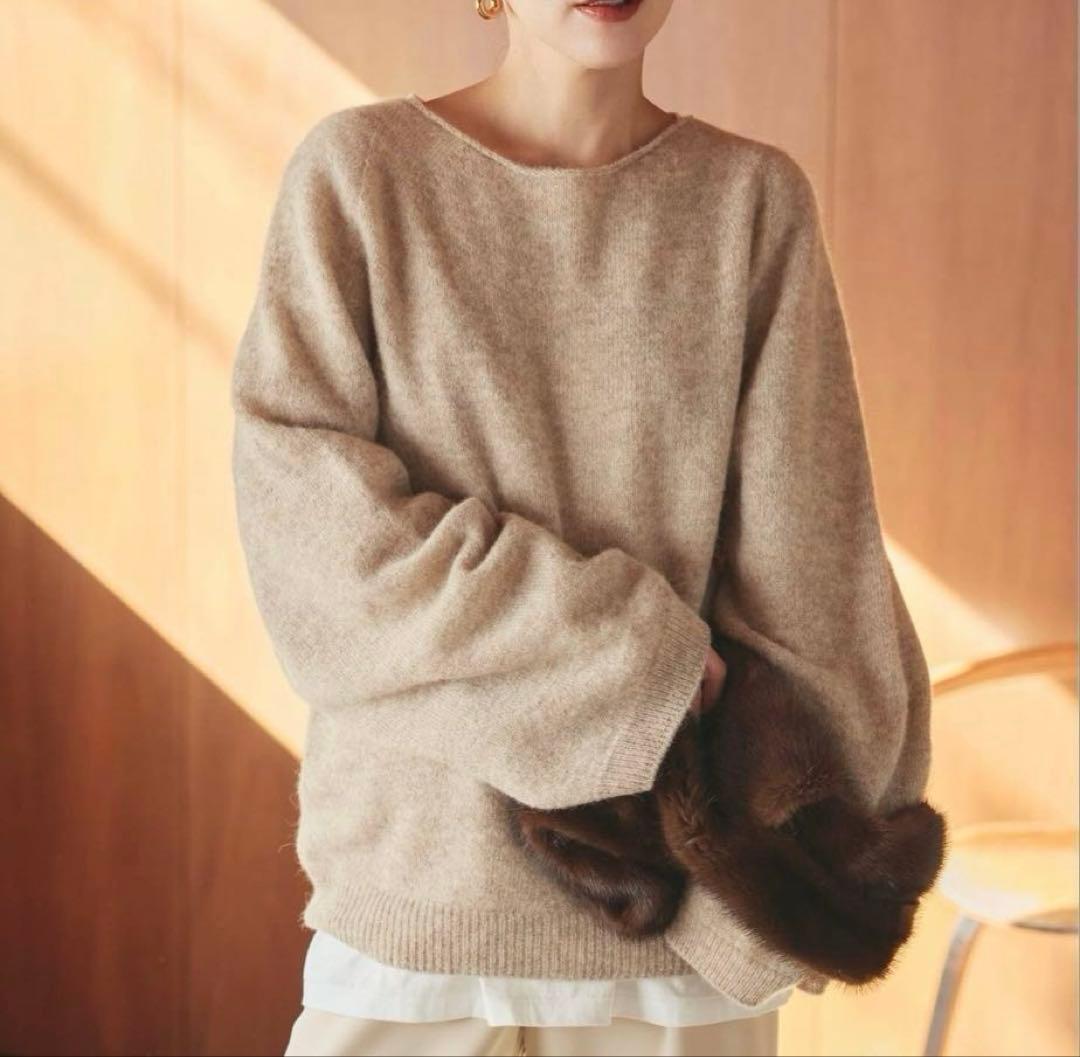 【美品】Plage Baby Alpaca ラグラン プルオーバー