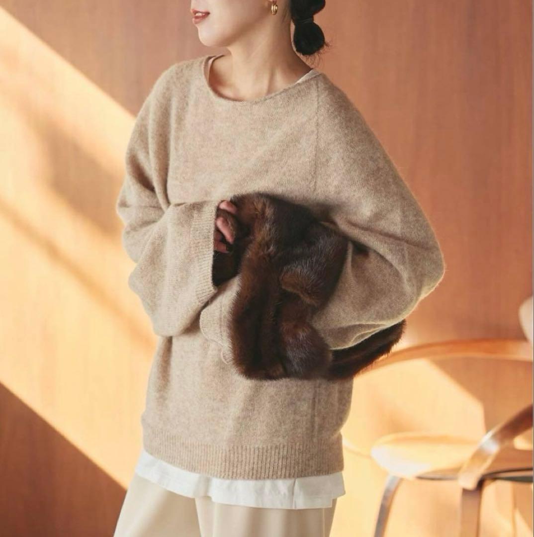 【美品】Plage Baby Alpaca ラグラン プルオーバー