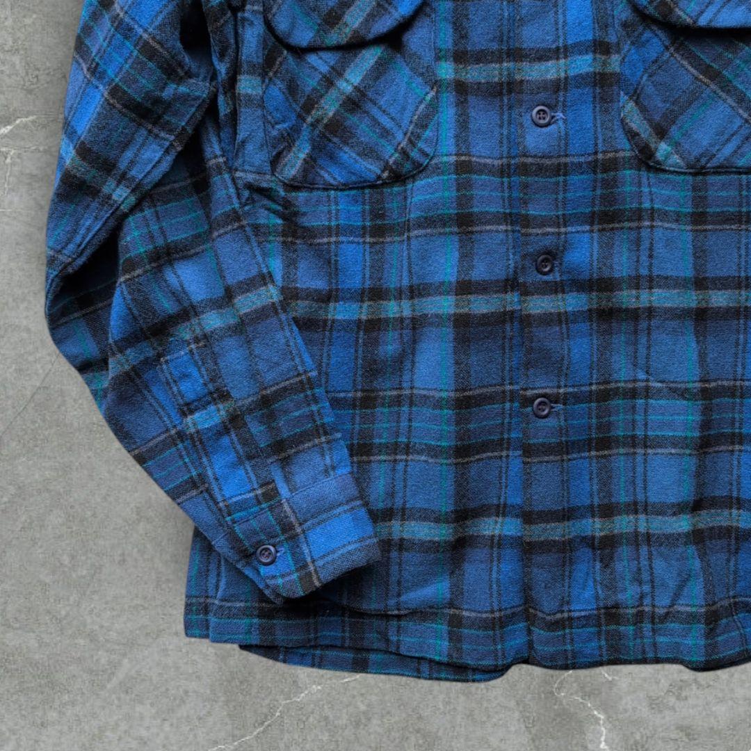 a*g様 80s ペンドルトン ボードシャツ ループカラー Mサイズ ブルー・タ