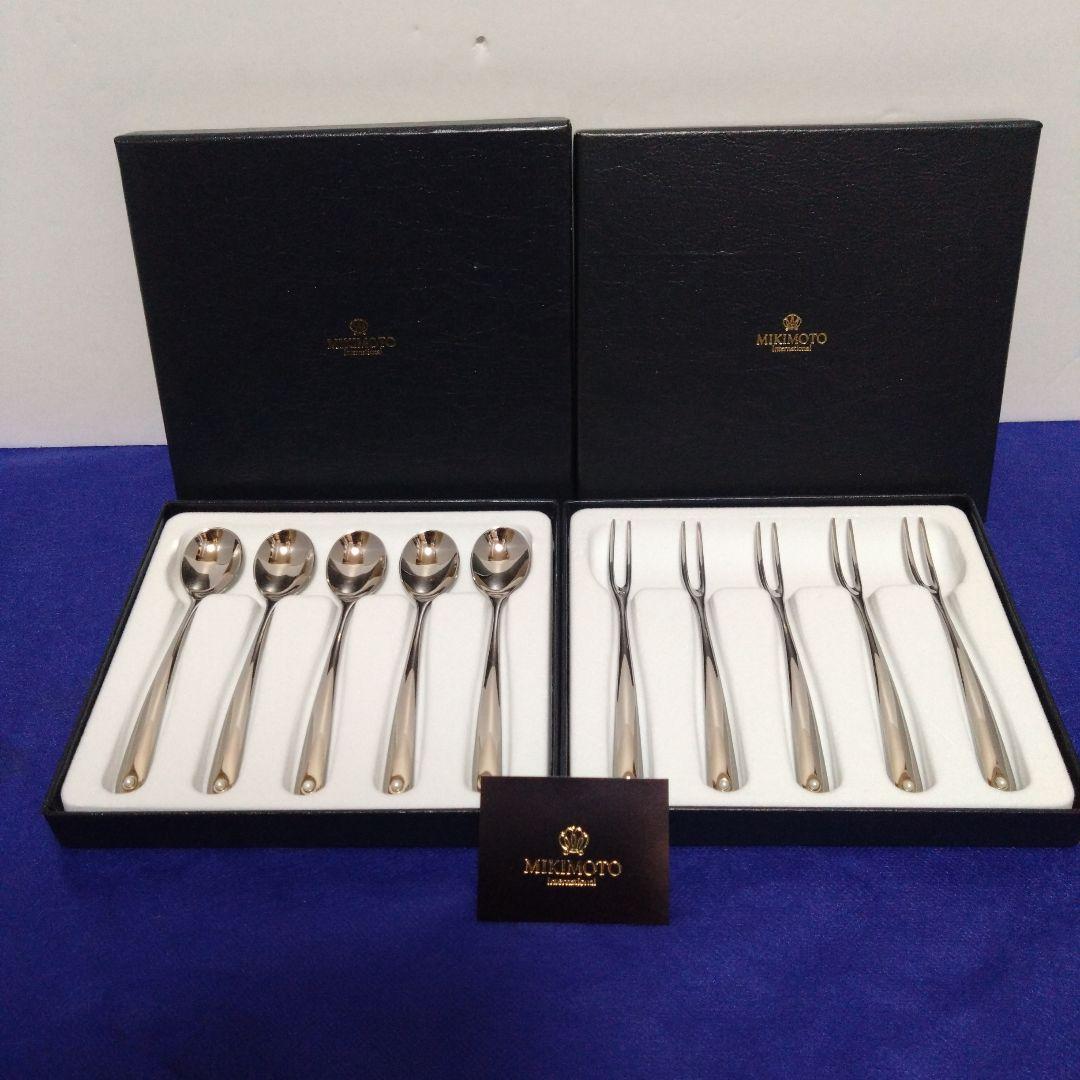 【RT-74682専用】MIKIMOTO　パール付き　ティースプーン　フォーク