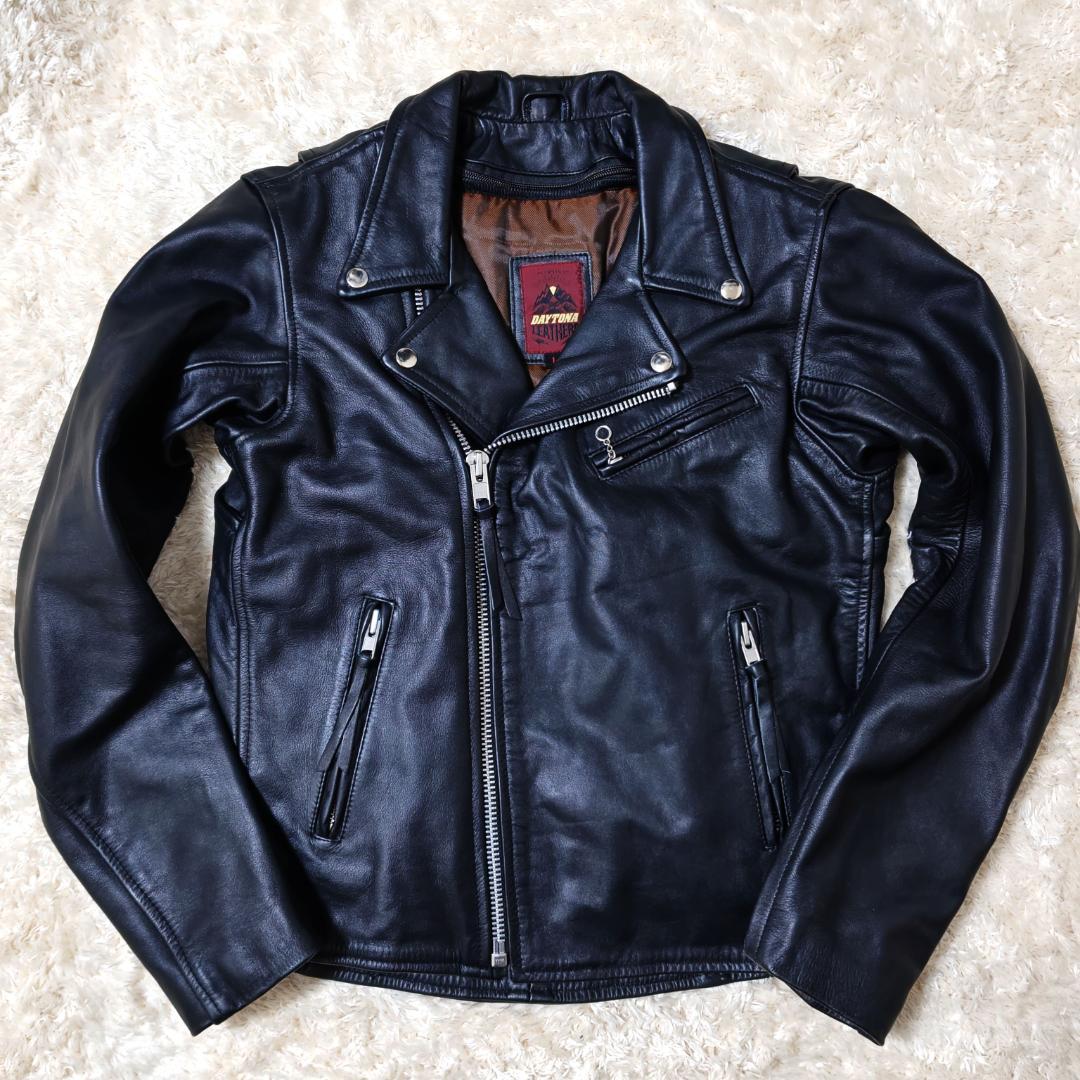 美品 デイトナ ライダースジャケット ダブル Lサイズ ライナー付き バイカー