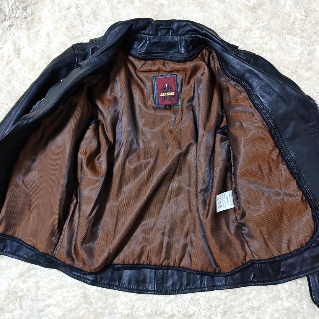 美品 デイトナ ライダースジャケット ダブル Lサイズ ライナー付き バイカー