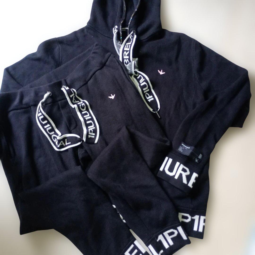 即完セットアップ！ハイブランド定番ぶっとい紐シリーズ♪リブロゴ　ラインストーン