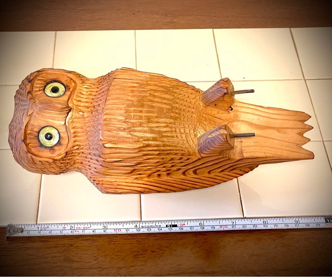 天然　流木　玄関にフクロウの縁起物　インテリア　置物　アンティーク　商売繁盛