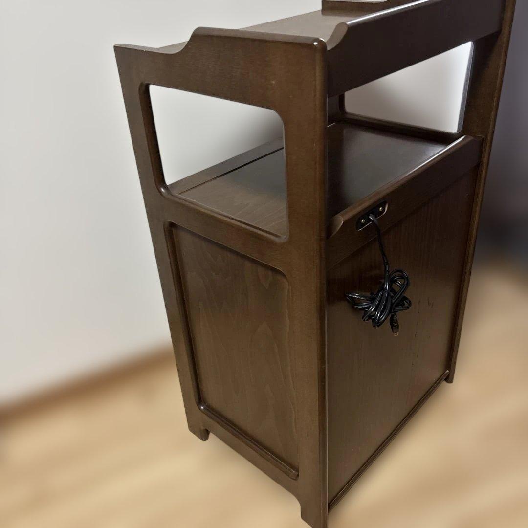 カリモク　電話台　木製　コンセント付き　収納　美品寄り　最安値