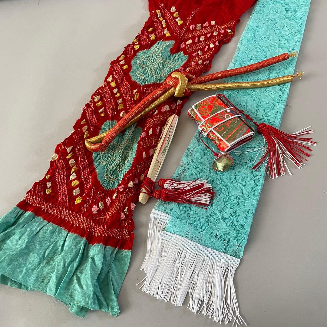 七五三　小さめ7歳　6歳　アンティークお着物セット