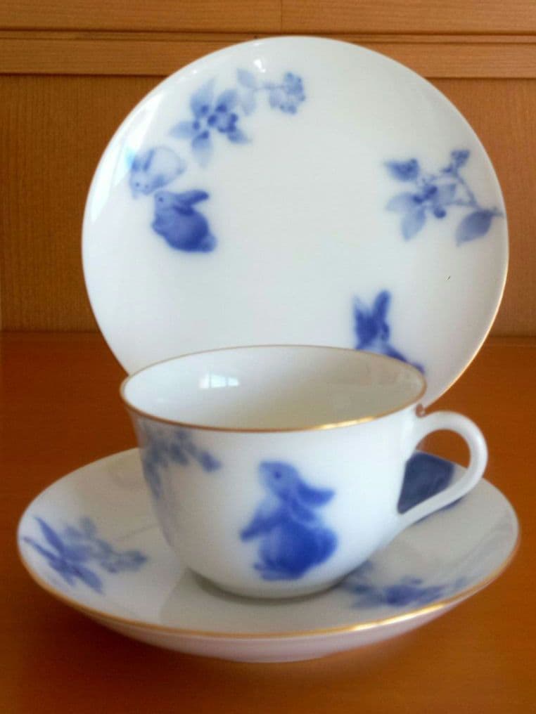 【希少】大倉陶園 ラビットアイブルーベリー ペア ケーキセット 廃盤・未使用品