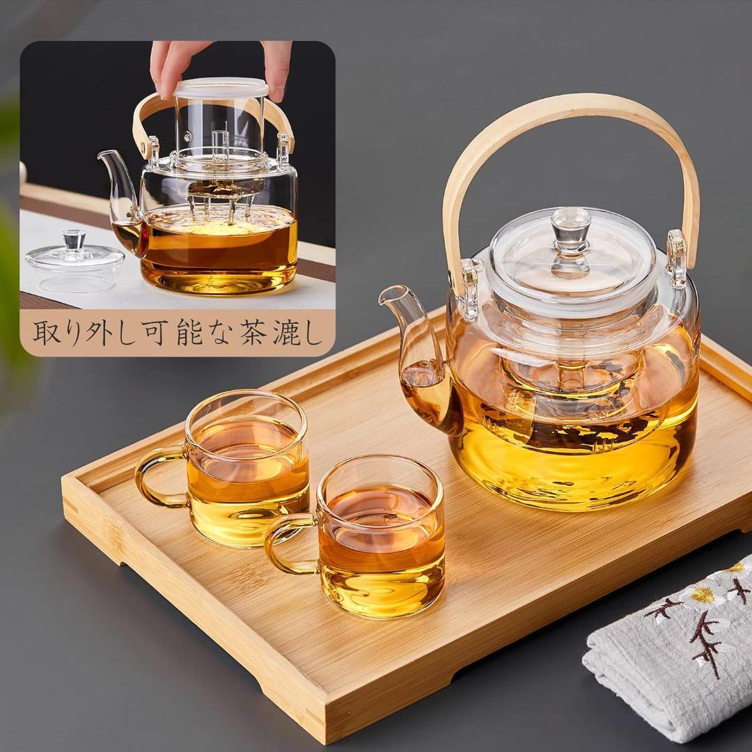 ポカロティー ティーポット 耐熱ガラス やかん 大容量 1000ml