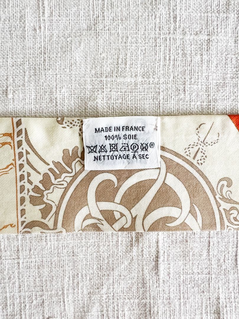 【HERMES】エルメス ツイリー エクスリブリス EX-LIBRIS オレンジ