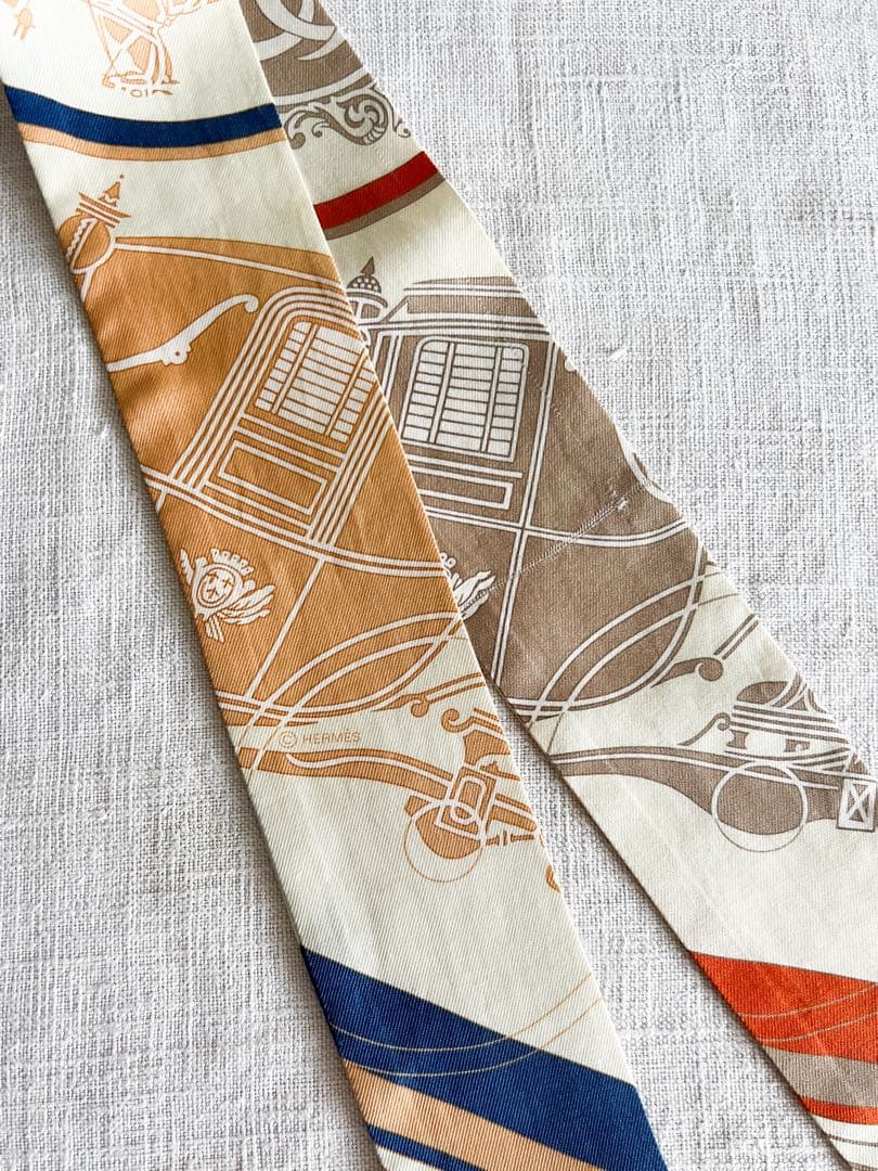 【HERMES】エルメス ツイリー エクスリブリス EX-LIBRIS オレンジ