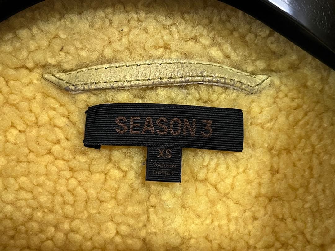 YEEZY SEASON 3 ムートンジャケットイエロー XSシアリング100%