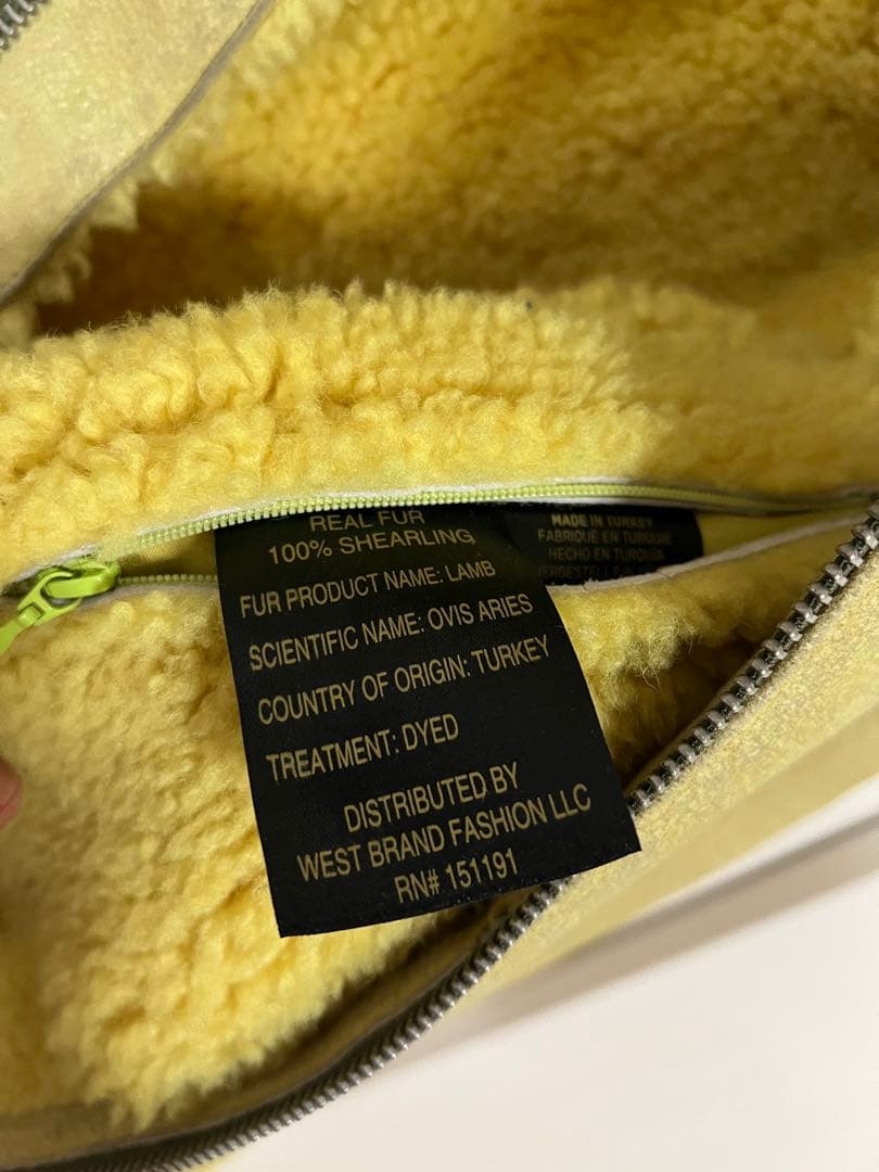 YEEZY SEASON 3 ムートンジャケットイエロー XSシアリング100%