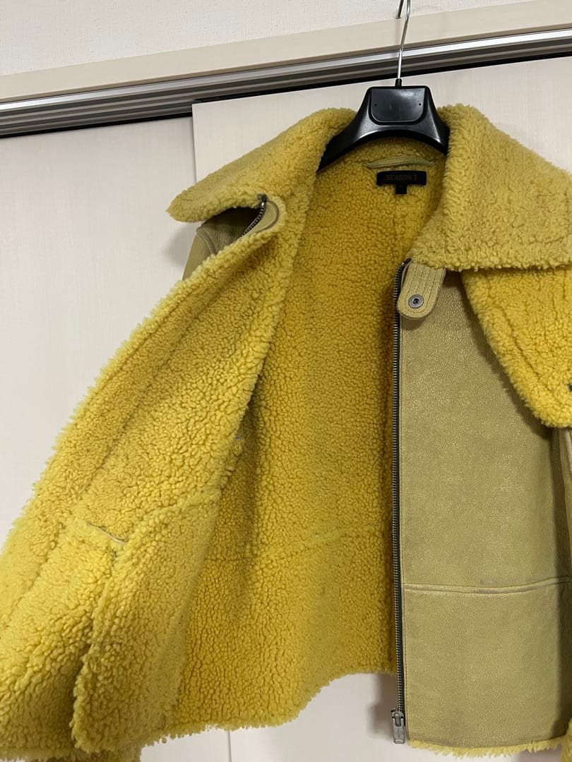 YEEZY SEASON 3 ムートンジャケットイエロー XSシアリング100%