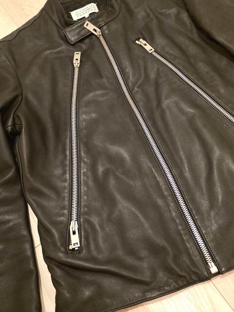 メゾンマルジェラ 八の字 ライダース レザージャケット 48