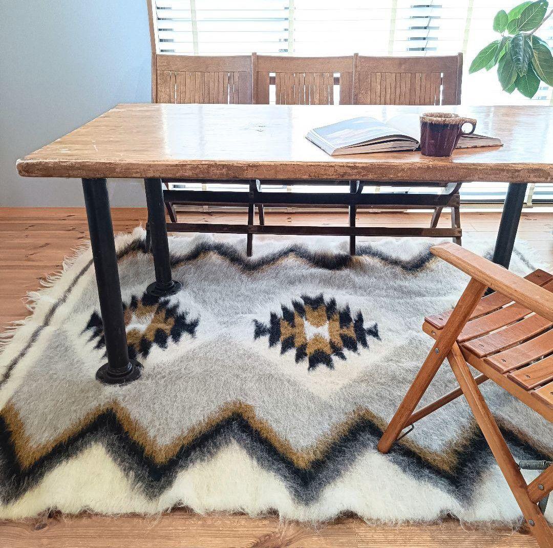 【超レア】L200cm 大判！ ウール　ヴィンテージラグ　ベニワレン