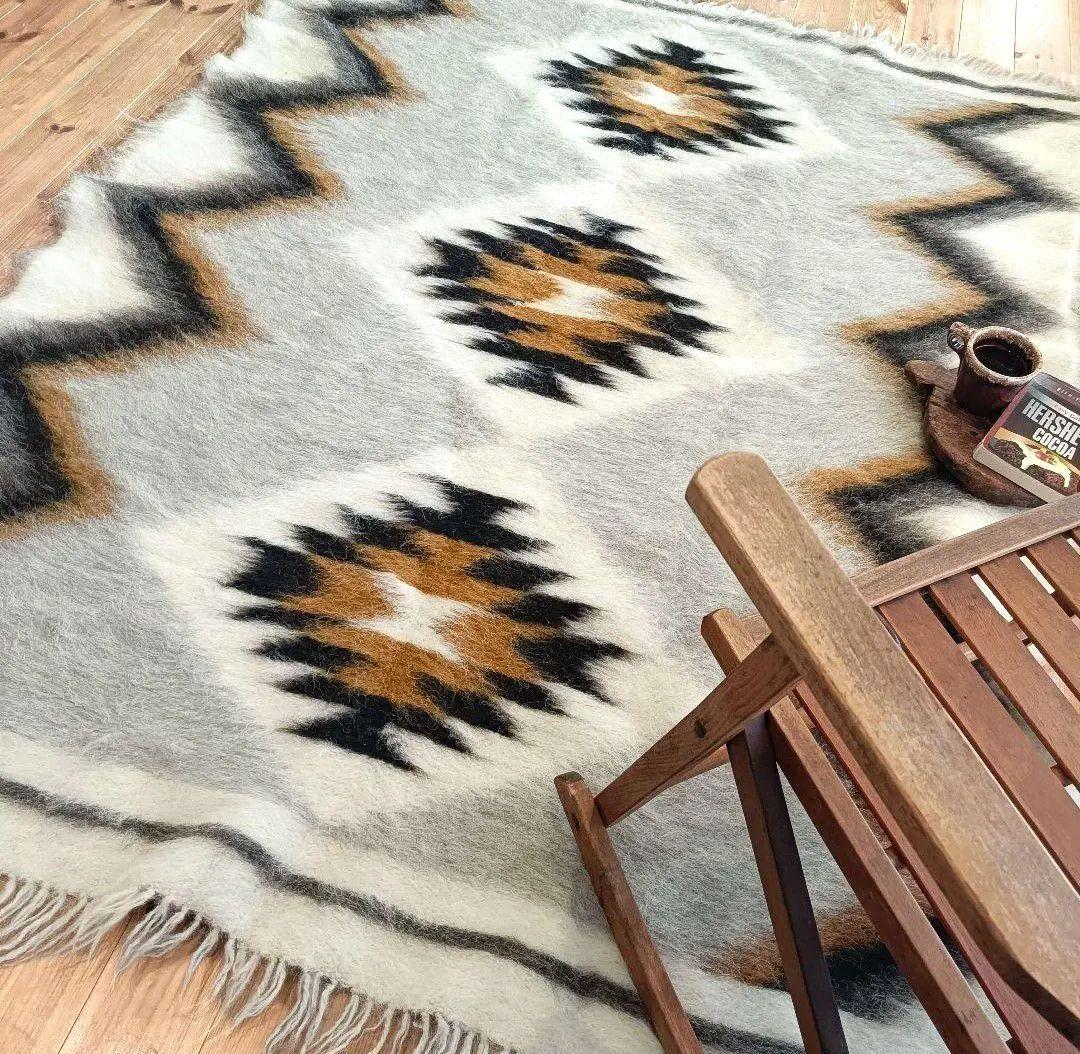 【超レア】L200cm 大判！ ウール　ヴィンテージラグ　ベニワレン