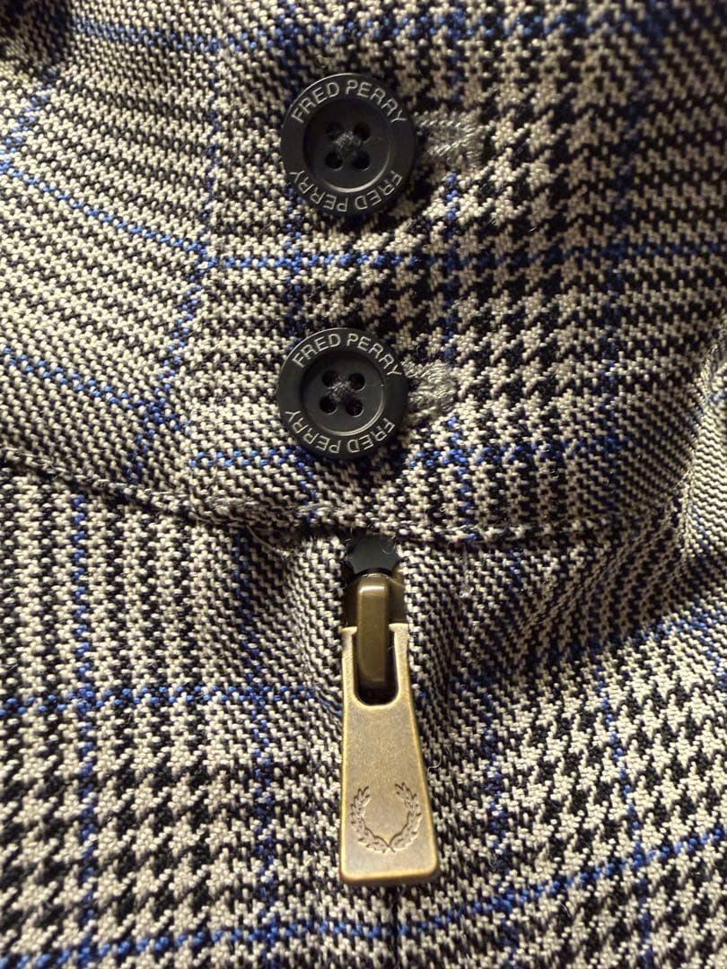 フレッドペリー SHIPS コラボ品 千鳥格子 ハリントンジャケット ブルゾン