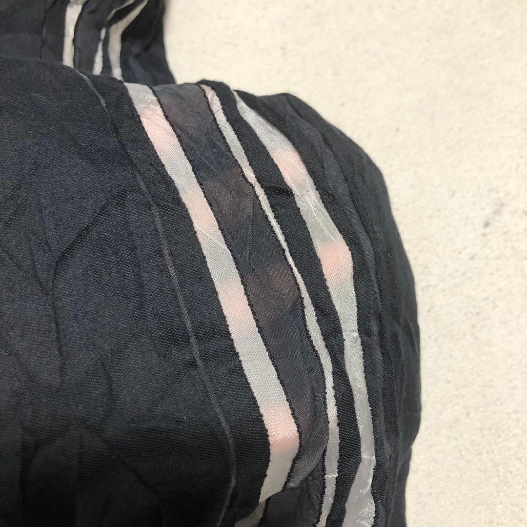 ワイズ　Yohji Yamamoto シワ加工ロングスカート　Lライン入り　黒￼