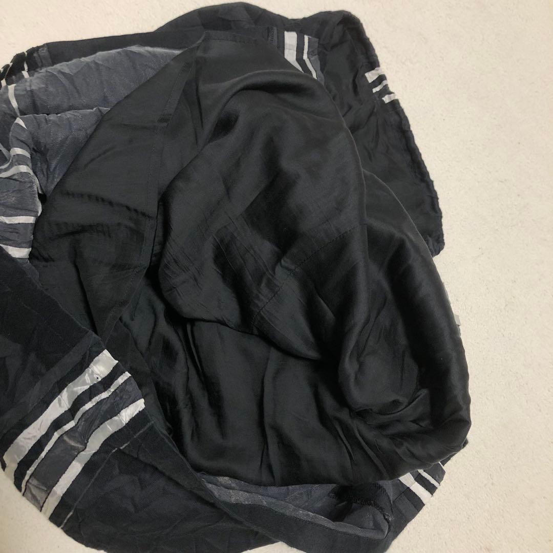 ワイズ　Yohji Yamamoto シワ加工ロングスカート　Lライン入り　黒￼