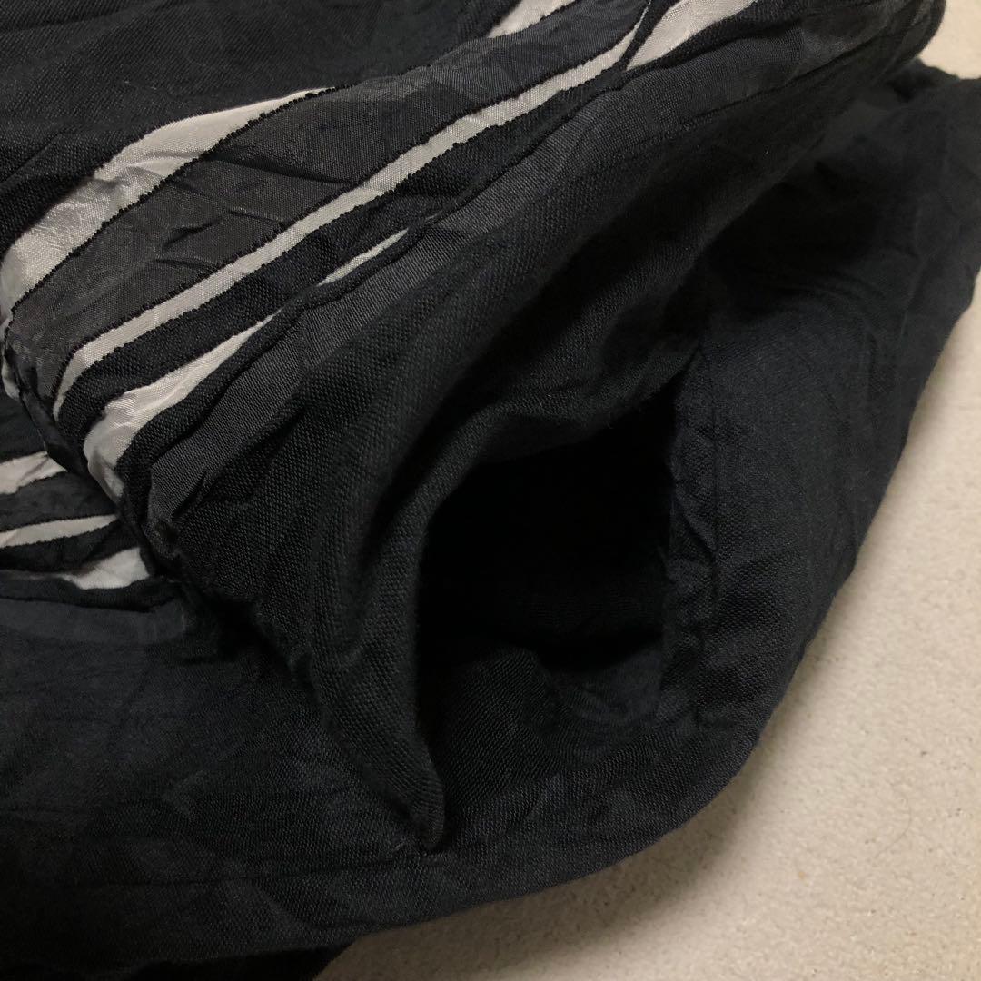 ワイズ　Yohji Yamamoto シワ加工ロングスカート　Lライン入り　黒￼