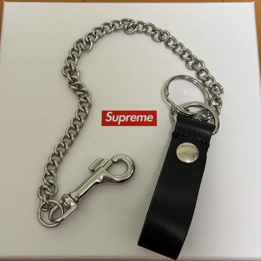 【最安値】 Supreme Leather Chain Wallet Black