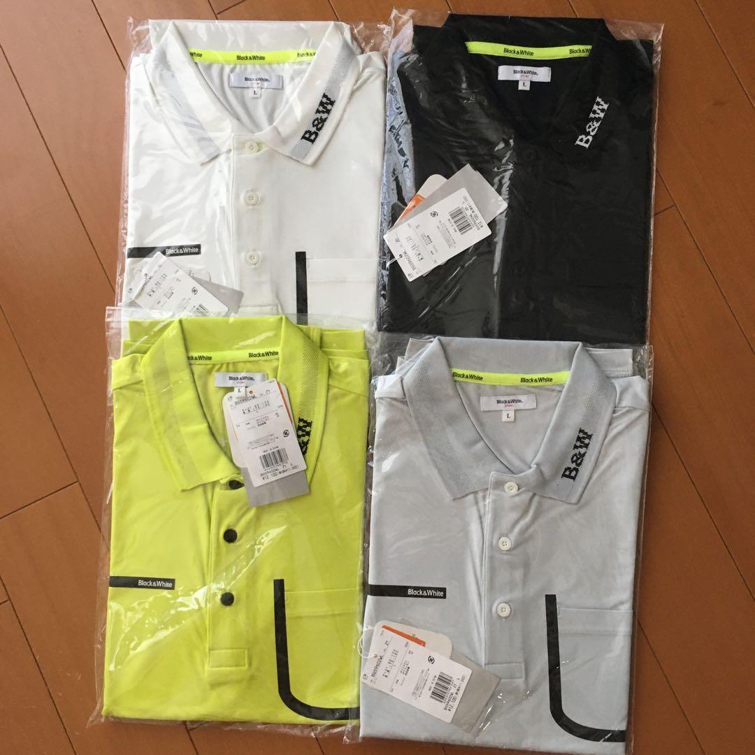 ブラックアンドホワイト　ゴルフポロシャツ　半袖ポロシャツ　4枚セット