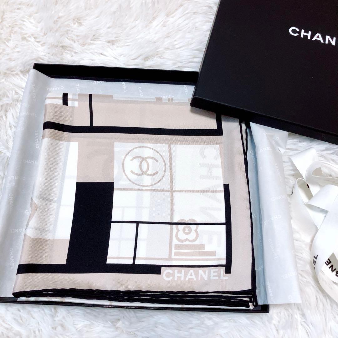 箱付き⭕️シャネル CHANEL シャネル22 大判スカーフ シルク100%