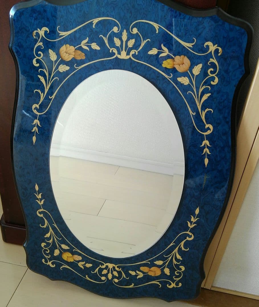 ドマン　ミラー　鏡　イタリア製　ドマンブランド象嵌細工