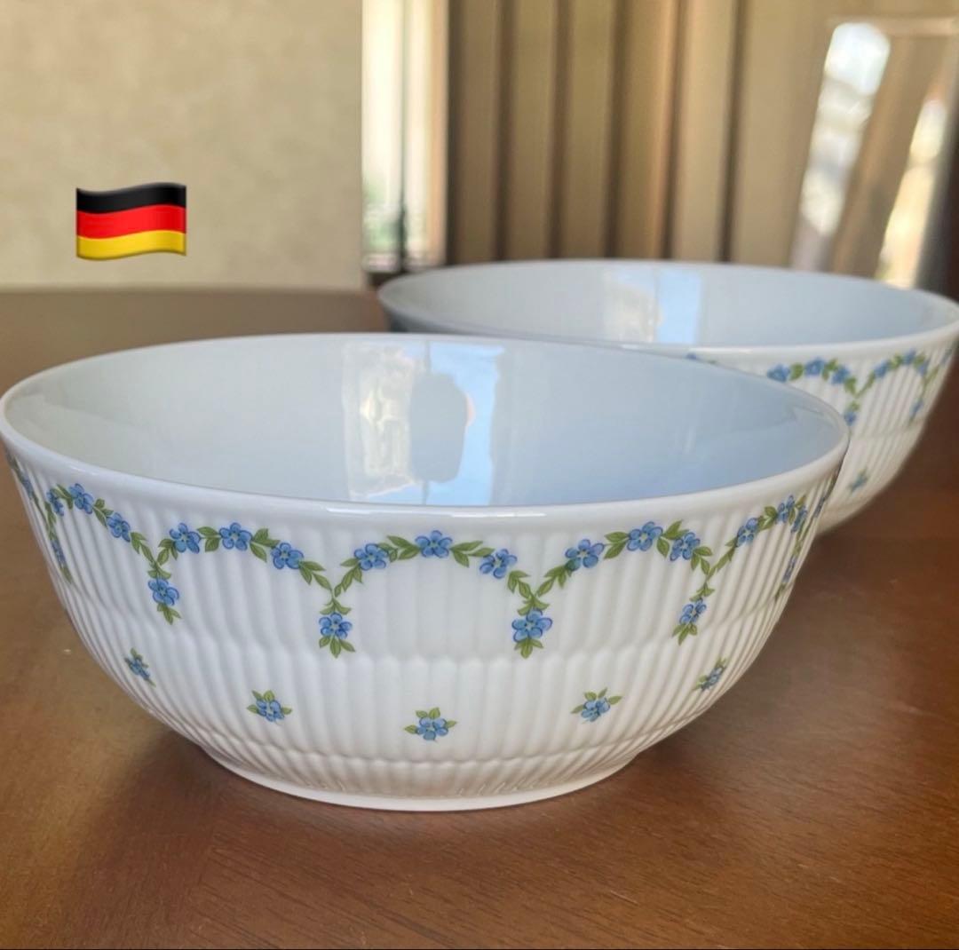 【希少品】ドイツ製　ヴァレンドルフ★勿忘草★手描きボウルペア