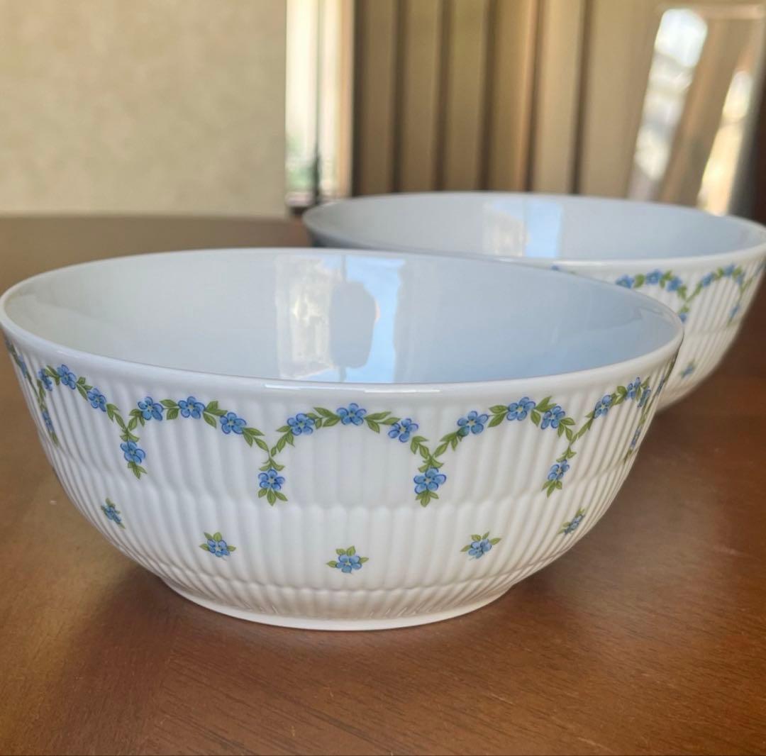 【希少品】ドイツ製　ヴァレンドルフ★勿忘草★手描きボウルペア