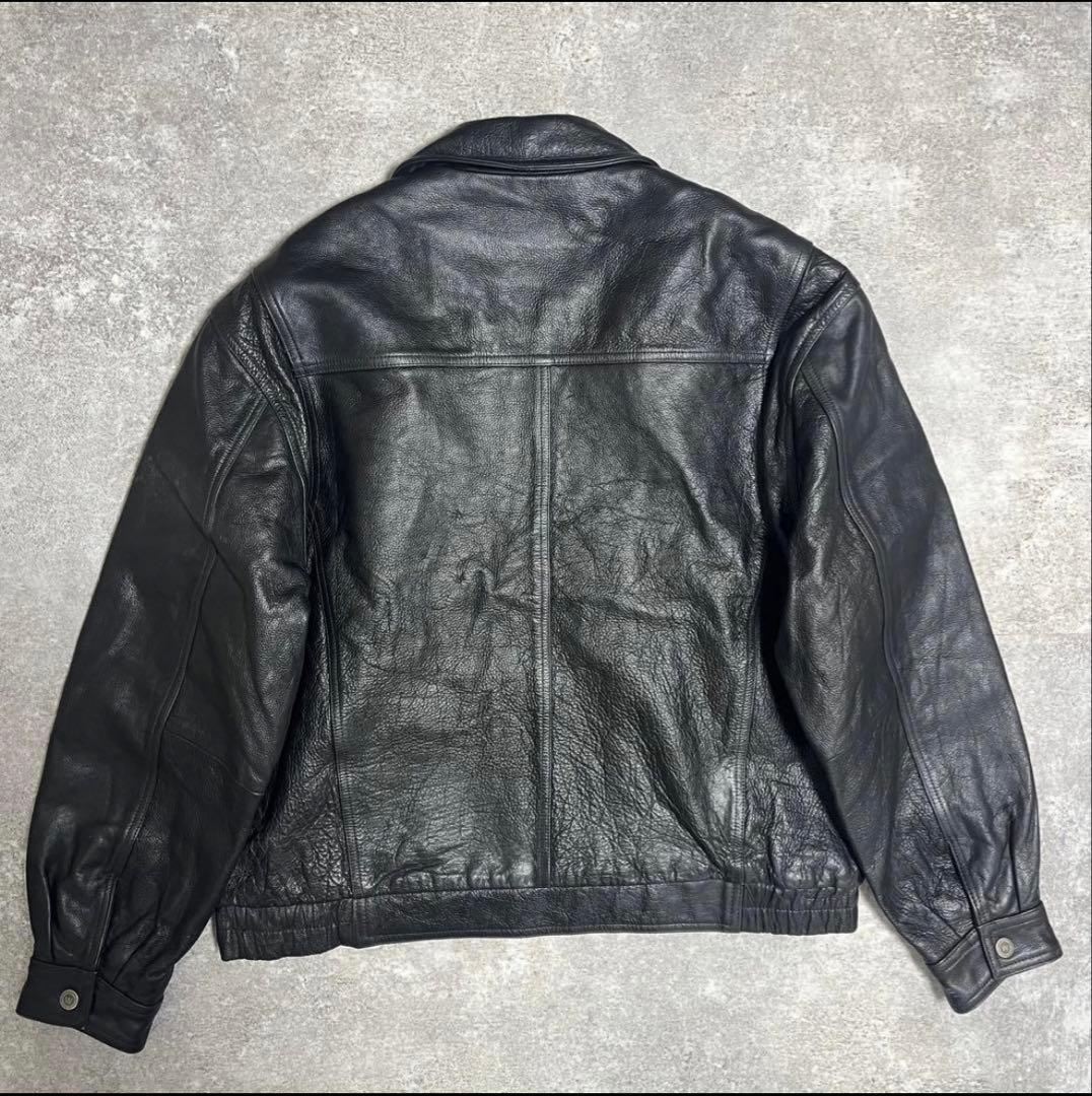 み*ん様 80s 90s vintage レザージャケット 本革 短丈 黒色　y