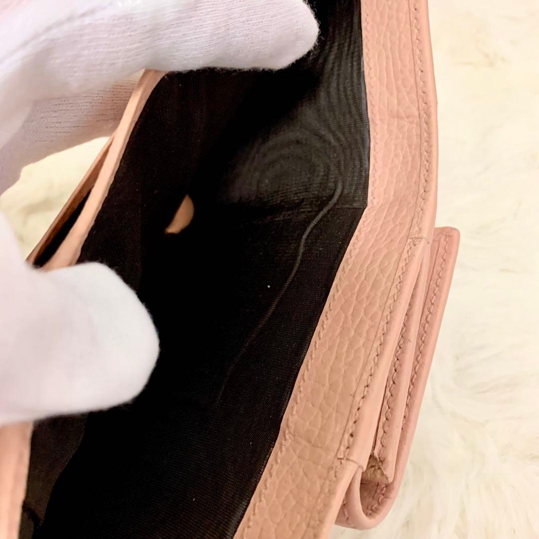 カンキチ様GGマーモント 三つ折り財布 コンパクトウォレット　ピンクベージュ