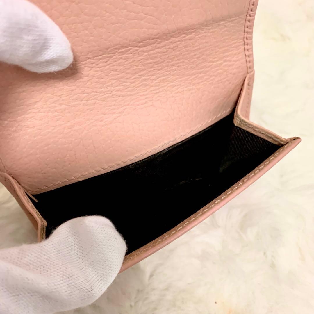 カンキチ様GGマーモント 三つ折り財布 コンパクトウォレット　ピンクベージュ