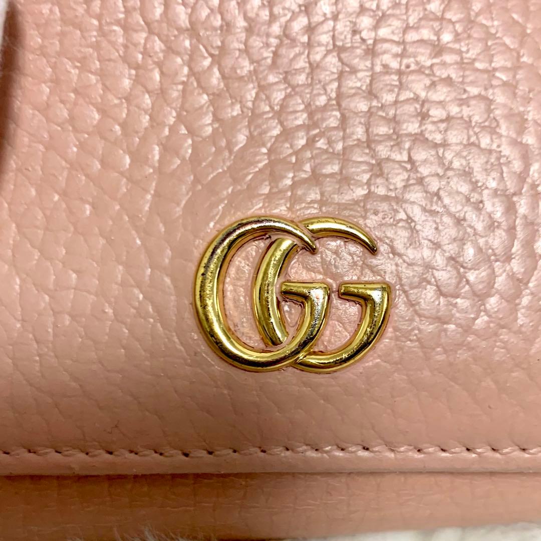 カンキチ様GGマーモント 三つ折り財布 コンパクトウォレット　ピンクベージュ