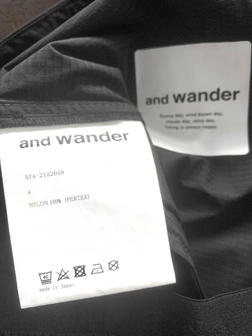 【完売】and wander アンドワンダー Wウィーブウィンディパンツ