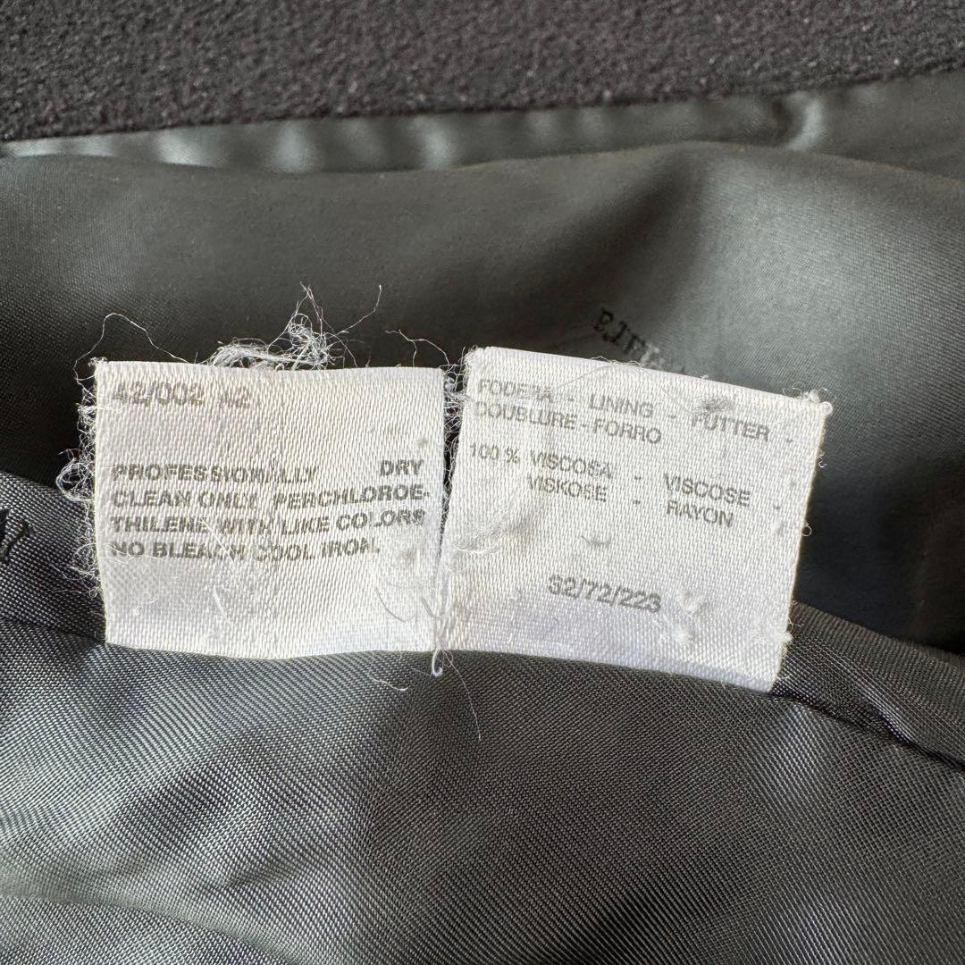 白タグ MaxMara カシミヤ混 ロングコート チェスター ブラック 42