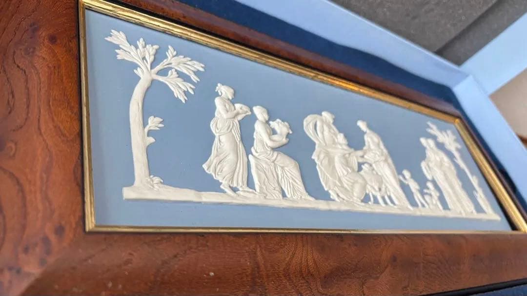 希少　ウェッジウッド ジャスパー　陶板　額