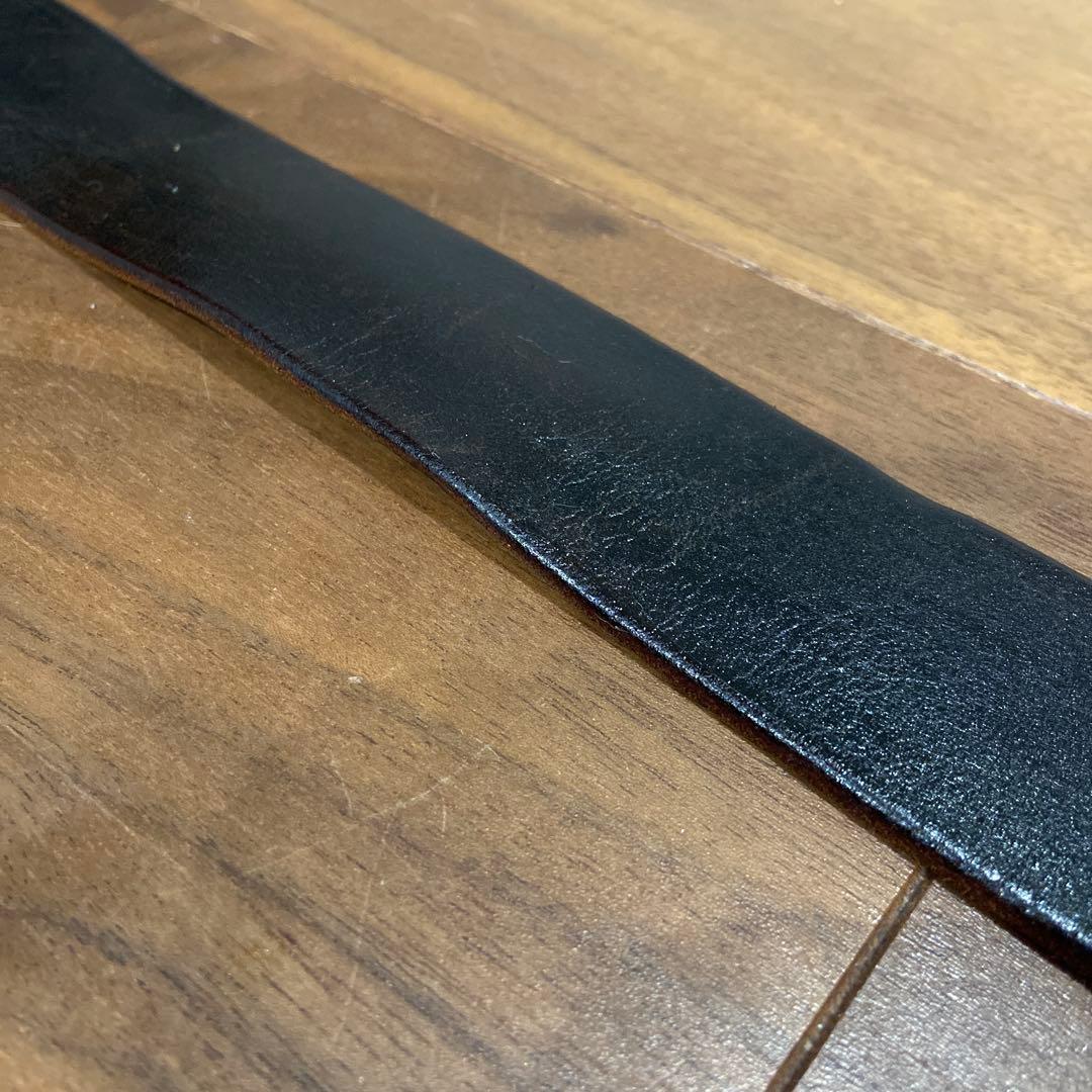 OLD STUD プレーンレザーベルト ブラックレザー 32inch HTC