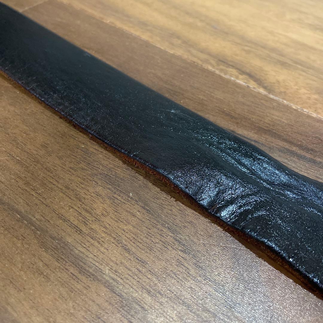 OLD STUD プレーンレザーベルト ブラックレザー 32inch HTC
